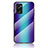 Carcasa Bumper Funda Silicona Espejo Gradiente Arco iris LS2 para Oppo A76 Azul