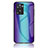 Carcasa Bumper Funda Silicona Espejo Gradiente Arco iris LS2 para Oppo A77 4G Azul
