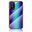 Carcasa Bumper Funda Silicona Espejo Gradiente Arco iris LS2 para Oppo A95 4G Azul