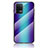 Carcasa Bumper Funda Silicona Espejo Gradiente Arco iris LS2 para Oppo F19 Pro Azul