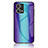 Carcasa Bumper Funda Silicona Espejo Gradiente Arco iris LS2 para Oppo F21s Pro 4G Azul