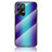 Carcasa Bumper Funda Silicona Espejo Gradiente Arco iris LS2 para Oppo Reno7 Pro 5G Azul