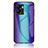 Carcasa Bumper Funda Silicona Espejo Gradiente Arco iris LS2 para Realme V23 5G Azul