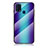 Carcasa Bumper Funda Silicona Espejo Gradiente Arco iris LS2 para Samsung Galaxy M21s Azul