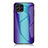Carcasa Bumper Funda Silicona Espejo Gradiente Arco iris LS2 para Samsung Galaxy M53 5G Azul