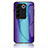 Carcasa Bumper Funda Silicona Espejo Gradiente Arco iris LS2 para Vivo V27 5G Azul