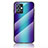 Carcasa Bumper Funda Silicona Espejo Gradiente Arco iris LS2 para Vivo Y55s 5G Azul