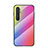 Carcasa Bumper Funda Silicona Espejo Gradiente Arco iris LS2 para Xiaomi Mi Note 10 Lite Rosa