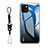 Carcasa Bumper Funda Silicona Espejo Gradiente Arco iris M01 para Apple iPhone 13 Mini Azul