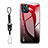 Carcasa Bumper Funda Silicona Espejo Gradiente Arco iris M01 para Apple iPhone 13 Pro Rojo