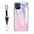 Carcasa Bumper Funda Silicona Espejo Gradiente Arco iris M01 para Apple iPhone 13 Pro Rosa