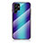 Carcasa Bumper Funda Silicona Espejo Gradiente Arco iris M01 para Samsung Galaxy S21 Ultra 5G Azul