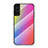 Carcasa Bumper Funda Silicona Espejo Gradiente Arco iris M01 para Samsung Galaxy S22 5G Rosa