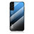 Carcasa Bumper Funda Silicona Espejo Gradiente Arco iris M02 para Samsung Galaxy S21 FE 5G Azul