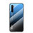 Carcasa Bumper Funda Silicona Espejo Gradiente Arco iris para Realme 6s Azul