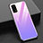 Carcasa Bumper Funda Silicona Espejo Gradiente Arco iris para Realme X7 5G Purpura Claro