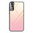 Carcasa Bumper Funda Silicona Espejo Gradiente Arco iris para Samsung Galaxy S22 5G Rosa