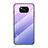 Carcasa Bumper Funda Silicona Espejo Gradiente Arco iris para Xiaomi Poco X3 NFC Purpura Claro