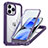 Carcasa Bumper Funda Silicona Transparente 360 Grados con Mag-Safe Magnetic AC1 para Apple iPhone 13 Pro Max Morado