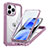 Carcasa Bumper Funda Silicona Transparente 360 Grados con Mag-Safe Magnetic AC1 para Apple iPhone 13 Pro Max Purpura Claro