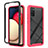 Carcasa Bumper Funda Silicona Transparente 360 Grados JX1 para Samsung Galaxy A02s Rosa Roja