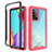 Carcasa Bumper Funda Silicona Transparente 360 Grados JX2 para Samsung Galaxy A52 5G Rosa Roja