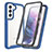 Carcasa Bumper Funda Silicona Transparente 360 Grados M01 para Samsung Galaxy S22 5G Azul