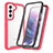 Carcasa Bumper Funda Silicona Transparente 360 Grados M01 para Samsung Galaxy S22 5G Rosa Roja