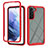 Carcasa Bumper Funda Silicona Transparente 360 Grados M02 para Samsung Galaxy S21 Plus 5G Rojo