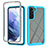 Carcasa Bumper Funda Silicona Transparente 360 Grados M02 para Samsung Galaxy S22 5G Azul Cielo