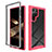 Carcasa Bumper Funda Silicona Transparente 360 Grados M02 para Samsung Galaxy S24 Ultra 5G Rosa Roja