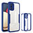 Carcasa Bumper Funda Silicona Transparente 360 Grados MJ1 para Samsung Galaxy F02S SM-E025F Azul