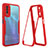 Carcasa Bumper Funda Silicona Transparente 360 Grados MJ1 para Vivo Y30 Rojo