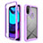 Carcasa Bumper Funda Silicona Transparente 360 Grados para Motorola Moto E20 Morado