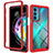 Carcasa Bumper Funda Silicona Transparente 360 Grados para Motorola Moto Edge 20 5G Rojo