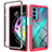 Carcasa Bumper Funda Silicona Transparente 360 Grados para Motorola Moto Edge 20 5G Rosa Roja