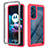 Carcasa Bumper Funda Silicona Transparente 360 Grados para Motorola Moto Edge 30 5G Rosa Roja