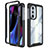 Carcasa Bumper Funda Silicona Transparente 360 Grados para Motorola Moto Edge 30 Pro 5G Negro