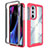Carcasa Bumper Funda Silicona Transparente 360 Grados para Motorola Moto Edge 30 Pro 5G Rosa Roja