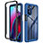 Carcasa Bumper Funda Silicona Transparente 360 Grados para Motorola Moto G Stylus (2022) 4G Azul