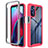 Carcasa Bumper Funda Silicona Transparente 360 Grados para Motorola Moto G Stylus (2022) 4G Rosa Roja