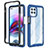 Carcasa Bumper Funda Silicona Transparente 360 Grados para Motorola Moto G100 5G Azul