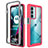 Carcasa Bumper Funda Silicona Transparente 360 Grados para Motorola Moto G200 5G Rosa Roja