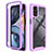 Carcasa Bumper Funda Silicona Transparente 360 Grados para Motorola Moto G22 Morado