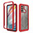 Carcasa Bumper Funda Silicona Transparente 360 Grados para Motorola Moto G40 Fusion Rojo