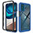 Carcasa Bumper Funda Silicona Transparente 360 Grados para Motorola Moto G42 Azul