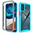 Carcasa Bumper Funda Silicona Transparente 360 Grados para Motorola Moto G42 Cian