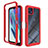 Carcasa Bumper Funda Silicona Transparente 360 Grados para Motorola Moto G50 5G Rojo