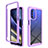 Carcasa Bumper Funda Silicona Transparente 360 Grados para Motorola Moto G51 5G Morado