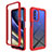 Carcasa Bumper Funda Silicona Transparente 360 Grados para Motorola Moto G51 5G Rojo